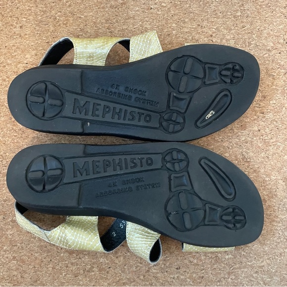 Mephisto Eva Sandal Snakeskin Pattern Camel Comfort Walking Shoe Sz EU 37 US 6 - Picture 9 of 11
